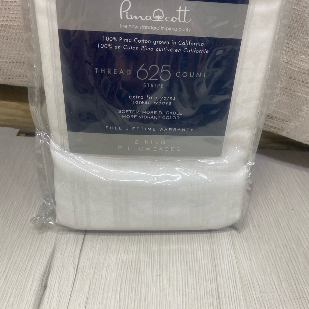 Wamsutta White King Stripe Pillowcases - PimaCott - Picture 2 of 7